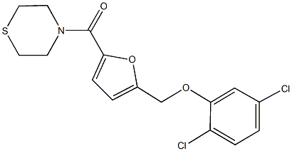 2,5-dichlorophenyl [5-(4-thiomorpholinylcarbonyl)-2-furyl]methyl ether,444934-99-0,结构式