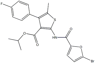 isopropyl 2-[(5-bromo-2-furoyl)amino]-4-(4-fluorophenyl)-5-methyl-3-thiophenecarboxylate Structure