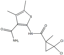 2-{[(2,2-dichloro-1-methylcyclopropyl)carbonyl]amino}-4,5-dimethylthiophene-3-carboxamide Struktur