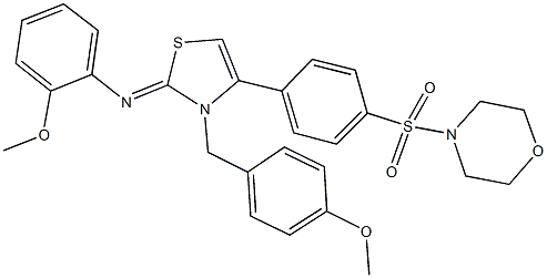 N-(3-(4-methoxybenzyl)-4-[4-(4-morpholinylsulfonyl)phenyl]-1,3-thiazol-2(3H)-ylidene)-N-(2-methoxyphenyl)amine Struktur