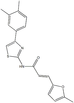 N-[4-(3,4-dimethylphenyl)-1,3-thiazol-2-yl]-3-(5-methyl-2-furyl)acrylamide,444935-79-9,结构式