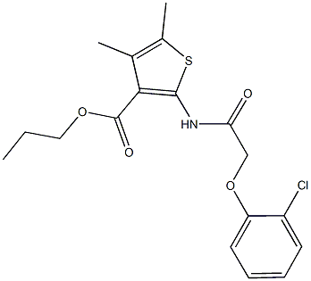 propyl 2-{[(2-chlorophenoxy)acetyl]amino}-4,5-dimethyl-3-thiophenecarboxylate Struktur