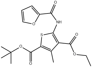 2-tert-butyl 4-ethyl 5-(2-furoylamino)-3-methyl-2,4-thiophenedicarboxylate 结构式