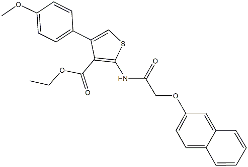 ethyl 4-(4-methoxyphenyl)-2-{[(2-naphthyloxy)acetyl]amino}thiophene-3-carboxylate Structure