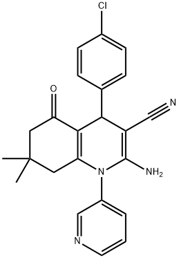 444937-06-8 2-amino-4-(4-chlorophenyl)-7,7-dimethyl-5-oxo-1-(3-pyridinyl)-1,4,5,6,7,8-hexahydro-3-quinolinecarbonitrile