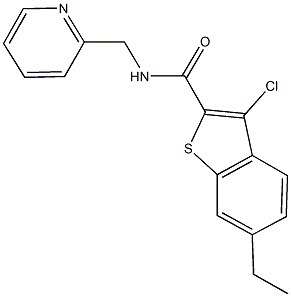 3-chloro-6-ethyl-N-(2-pyridinylmethyl)-1-benzothiophene-2-carboxamide Structure