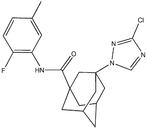 3-(3-chloro-1H-1,2,4-triazol-1-yl)-N-(2-fluoro-5-methylphenyl)-1-adamantanecarboxamide Struktur