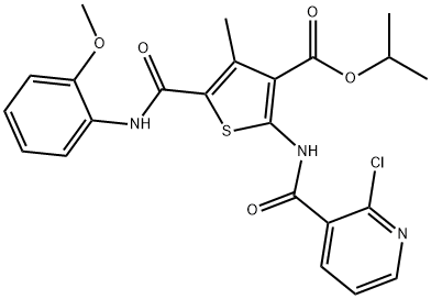 isopropyl 2-{[(2-chloropyridin-3-yl)carbonyl]amino}-5-[(2-methoxyanilino)carbonyl]-4-methylthiophene-3-carboxylate Structure