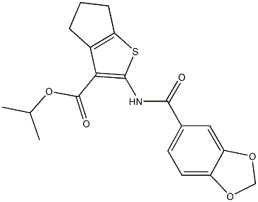 444937-82-0 isopropyl 2-[(1,3-benzodioxol-5-ylcarbonyl)amino]-5,6-dihydro-4H-cyclopenta[b]thiophene-3-carboxylate