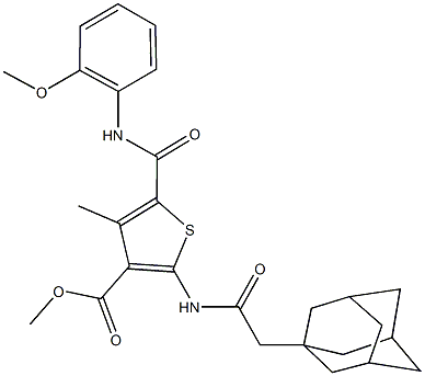 444937-88-6 methyl 2-[(1-adamantylacetyl)amino]-5-[(2-methoxyanilino)carbonyl]-4-methyl-3-thiophenecarboxylate