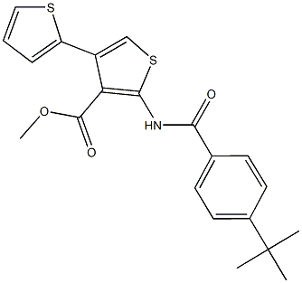 methyl 2-[(4-tert-butylbenzoyl)amino]-4,2'-bithiophene-3-carboxylate 化学構造式