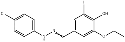 3-ethoxy-4-hydroxy-5-iodobenzaldehyde (4-chlorophenyl)hydrazone Struktur