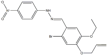 4-(allyloxy)-2-bromo-5-ethoxybenzaldehyde {4-nitrophenyl}hydrazone 化学構造式