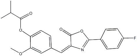 4-[(2-(4-fluorophenyl)-5-oxo-1,3-oxazol-4(5H)-ylidene)methyl]-2-methoxyphenyl 2-methylpropanoate Structure