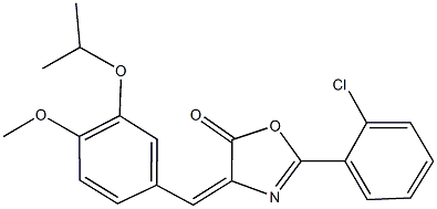 2-(2-chlorophenyl)-4-(3-isopropoxy-4-methoxybenzylidene)-1,3-oxazol-5(4H)-one 结构式