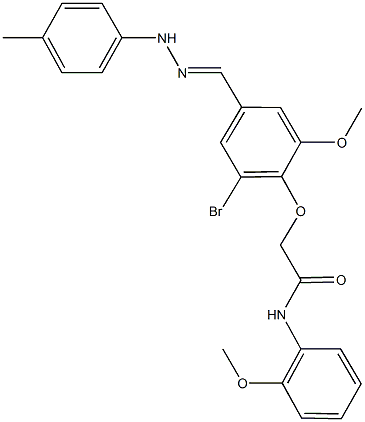 2-{2-bromo-6-methoxy-4-[2-(4-methylphenyl)carbohydrazonoyl]phenoxy}-N-(2-methoxyphenyl)acetamide 结构式