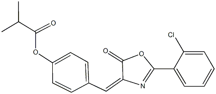 4-[(2-(2-chlorophenyl)-5-oxo-1,3-oxazol-4(5H)-ylidene)methyl]phenyl 2-methylpropanoate 结构式