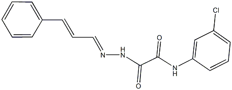 N-(3-chlorophenyl)-2-oxo-2-[2-(3-phenyl-2-propenylidene)hydrazino]acetamide 化学構造式