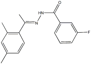 N'-[1-(2,4-dimethylphenyl)ethylidene]-3-fluorobenzohydrazide 化学構造式