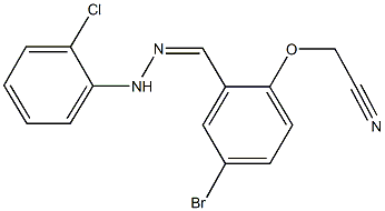 {4-bromo-2-[2-(2-chlorophenyl)carbohydrazonoyl]phenoxy}acetonitrile Struktur