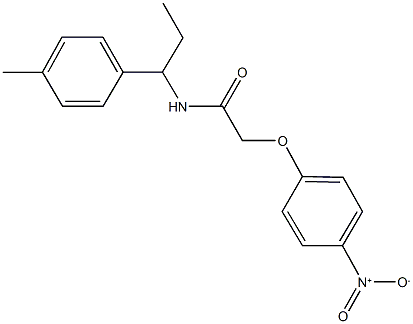 2-{4-nitrophenoxy}-N-[1-(4-methylphenyl)propyl]acetamide Struktur