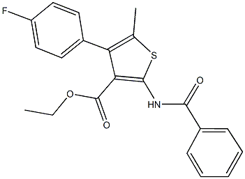 ethyl 2-(benzoylamino)-4-(4-fluorophenyl)-5-methylthiophene-3-carboxylate Struktur