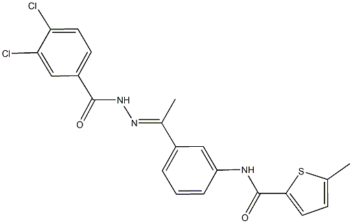 N-{3-[N-(3,4-dichlorobenzoyl)ethanehydrazonoyl]phenyl}-5-methyl-2-thiophenecarboxamide Structure