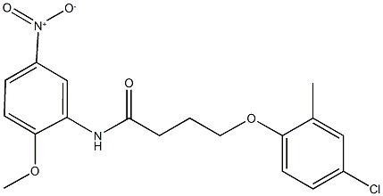 4-(4-chloro-2-methylphenoxy)-N-{5-nitro-2-methoxyphenyl}butanamide Structure