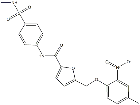 5-({2-nitro-4-methylphenoxy}methyl)-N-{4-[(methylamino)sulfonyl]phenyl}-2-furamide Structure