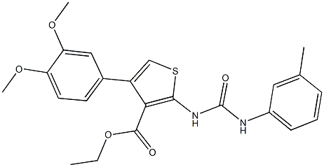 ethyl 4-(3,4-dimethoxyphenyl)-2-[(3-toluidinocarbonyl)amino]thiophene-3-carboxylate Structure