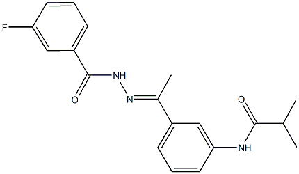 N-{3-[N-(3-fluorobenzoyl)ethanehydrazonoyl]phenyl}-2-methylpropanamide Structure