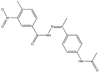 N-[4-(N-{3-nitro-4-methylbenzoyl}ethanehydrazonoyl)phenyl]acetamide,444998-37-2,结构式