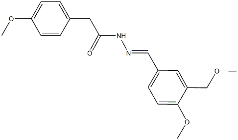 N'-[4-methoxy-3-(methoxymethyl)benzylidene]-2-(4-methoxyphenyl)acetohydrazide 结构式