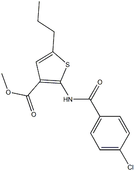 methyl 2-[(4-chlorobenzoyl)amino]-5-propylthiophene-3-carboxylate Structure
