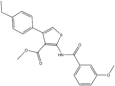 methyl 4-(4-ethylphenyl)-2-[(3-methoxybenzoyl)amino]-3-thiophenecarboxylate,444998-90-7,结构式