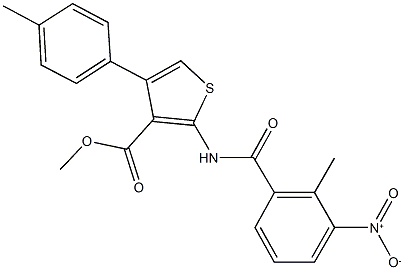 methyl 2-({3-nitro-2-methylbenzoyl}amino)-4-(4-methylphenyl)thiophene-3-carboxylate Structure