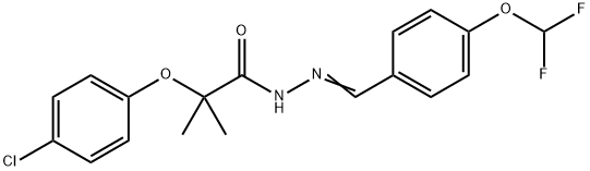 2-(4-chlorophenoxy)-N'-[4-(difluoromethoxy)benzylidene]-2-methylpropanohydrazide,444999-14-8,结构式