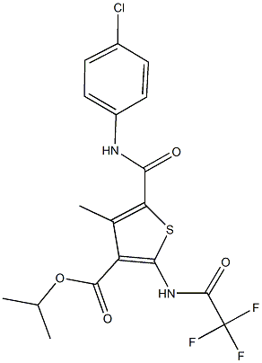 444999-29-5 isopropyl 5-[(4-chloroanilino)carbonyl]-4-methyl-2-[(trifluoroacetyl)amino]thiophene-3-carboxylate