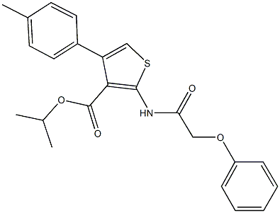 isopropyl 4-(4-methylphenyl)-2-[(phenoxyacetyl)amino]thiophene-3-carboxylate Structure