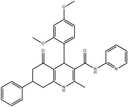 444999-47-7 4-(2,4-dimethoxyphenyl)-2-methyl-5-oxo-7-phenyl-N-pyridin-2-yl-1,4,5,6,7,8-hexahydroquinoline-3-carboxamide