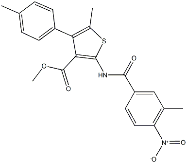 methyl 2-({4-nitro-3-methylbenzoyl}amino)-5-methyl-4-(4-methylphenyl)thiophene-3-carboxylate|