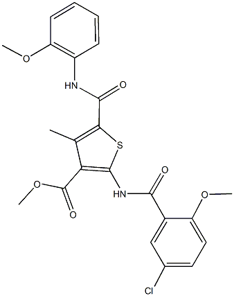 444999-99-9 methyl 2-[(5-chloro-2-methoxybenzoyl)amino]-5-[(2-methoxyanilino)carbonyl]-4-methylthiophene-3-carboxylate