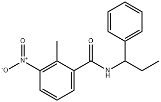 3-nitro-2-methyl-N-(1-phenylpropyl)benzamide 化学構造式