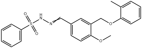 N'-{4-methoxy-3-[(2-methylphenoxy)methyl]benzylidene}benzenesulfonohydrazide,445000-18-0,结构式