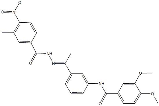 N-[3-(N-{4-nitro-3-methylbenzoyl}ethanehydrazonoyl)phenyl]-3,4-dimethoxybenzamide Structure