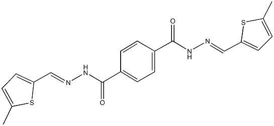 N'~1~,N'~4~-bis[(5-methyl-2-thienyl)methylene]terephthalohydrazide 结构式