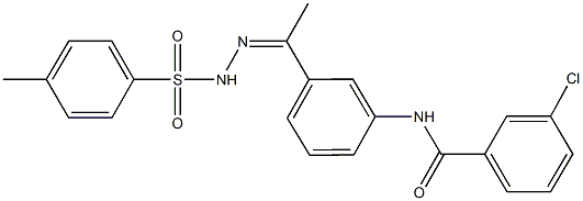 3-chloro-N-(3-{N-[(4-methylphenyl)sulfonyl]ethanehydrazonoyl}phenyl)benzamide Structure