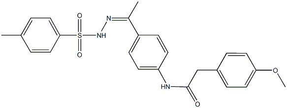 2-(4-methoxyphenyl)-N-(4-{N-[(4-methylphenyl)sulfonyl]ethanehydrazonoyl}phenyl)acetamide Structure