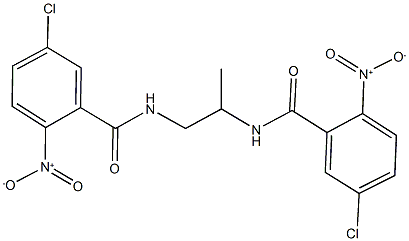 5-chloro-N-[2-({5-chloro-2-nitrobenzoyl}amino)-1-methylethyl]-2-nitrobenzamide 化学構造式