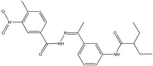 2-ethyl-N-[3-(N-{3-nitro-4-methylbenzoyl}ethanehydrazonoyl)phenyl]butanamide,445001-12-7,结构式